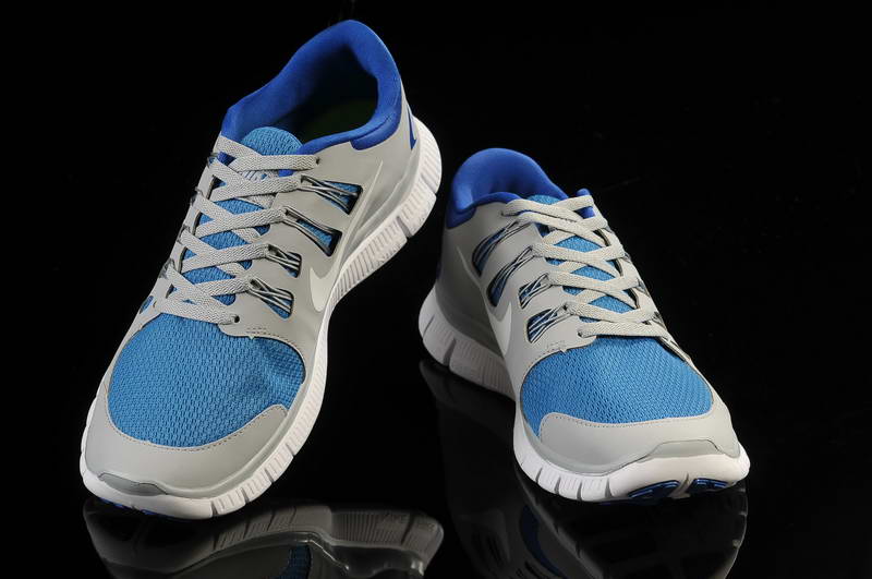 Nike Free Run 5.0 V2 Mens Running Shoes New Breathable Gray Blue (2)